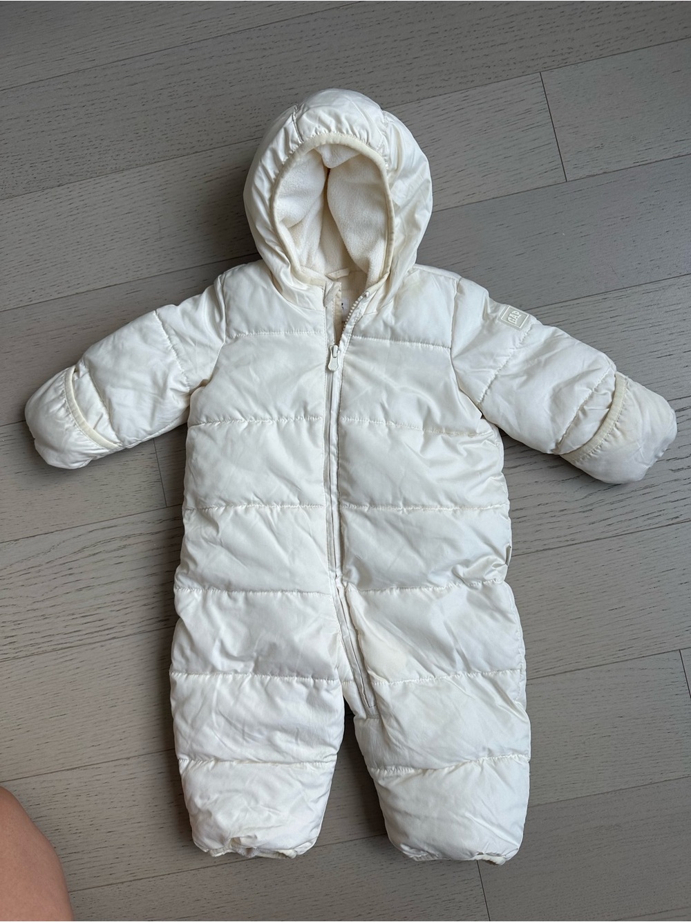 GAP Baby Cream Hooded Puffer Jacket